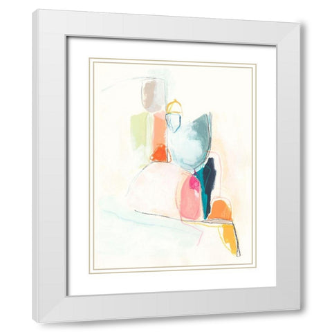Factotum I White Modern Wood Framed Art Print with Double Matting by Vess, June Erica