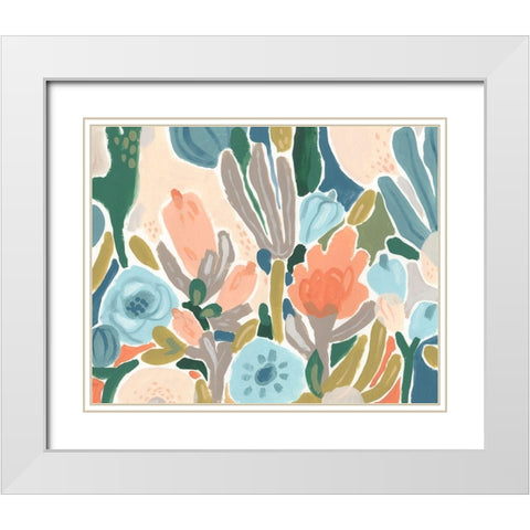 Meadow Gala I White Modern Wood Framed Art Print with Double Matting by Vess, June Erica