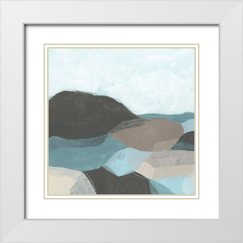 Riverbend Valley I White Modern Wood Framed Art Print with Double Matting by Vess, June Erica
