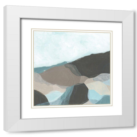Riverbend Valley II White Modern Wood Framed Art Print with Double Matting by Vess, June Erica