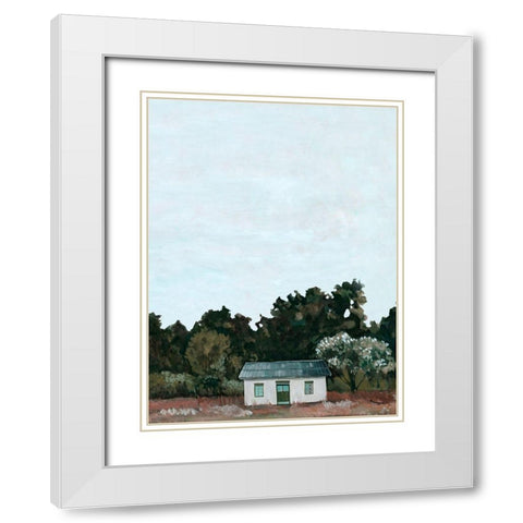 Forest Cottage II White Modern Wood Framed Art Print with Double Matting by Scarvey, Emma