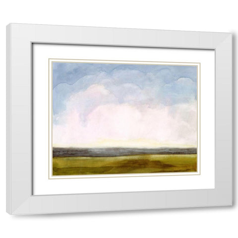 Cumulus Horizon I White Modern Wood Framed Art Print with Double Matting by Borges, Victoria
