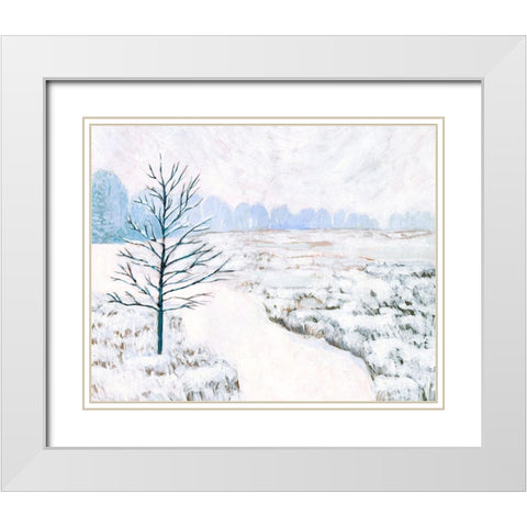 Frozen River Study I White Modern Wood Framed Art Print with Double Matting by Borges, Victoria