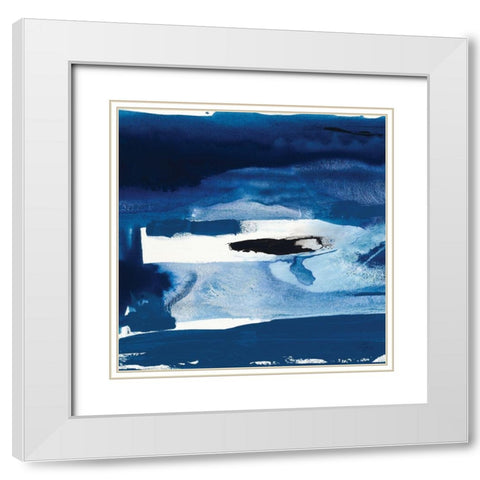 Custom Blue Amore II White Modern Wood Framed Art Print with Double Matting by Jasper, Sisa