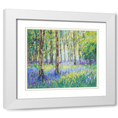 Bluebell Woods White Modern Wood Framed Art Print with Double Matting by Gardner, Jennifer