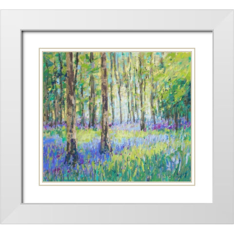 Bluebell Woods White Modern Wood Framed Art Print with Double Matting by Gardner, Jennifer
