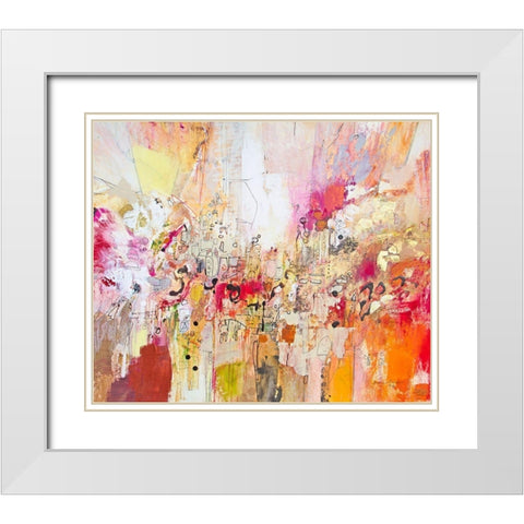 Red, White and Gold I White Modern Wood Framed Art Print with Double Matting by Gardner, Jennifer