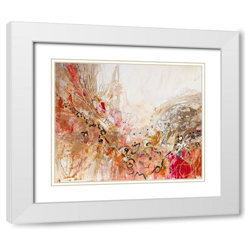 Red, White and Gold II White Modern Wood Framed Art Print with Double Matting by Gardner, Jennifer