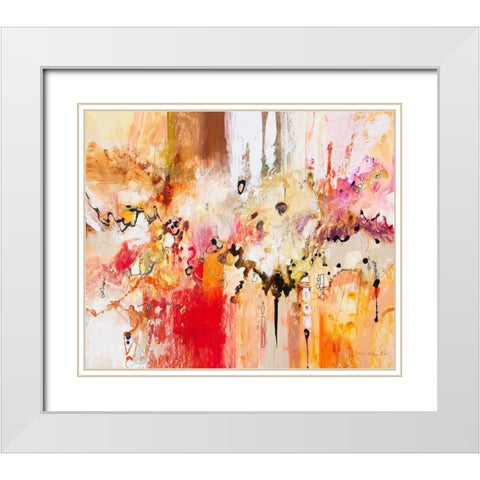 Red, White and Gold III White Modern Wood Framed Art Print with Double Matting by Gardner, Jennifer