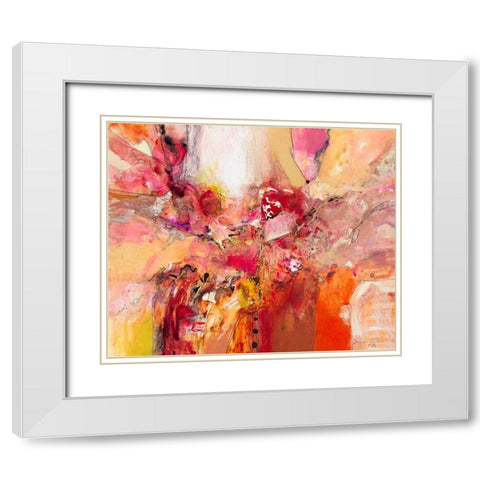 Red, White and Gold IV White Modern Wood Framed Art Print with Double Matting by Gardner, Jennifer