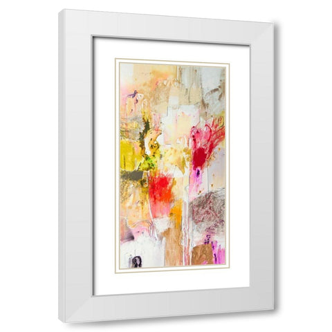 Vertical Reds I White Modern Wood Framed Art Print with Double Matting by Gardner, Jennifer