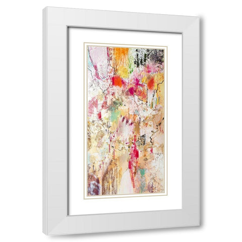 Vertical Reds II White Modern Wood Framed Art Print with Double Matting by Gardner, Jennifer
