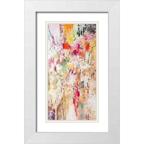 Vertical Reds II White Modern Wood Framed Art Print with Double Matting by Gardner, Jennifer
