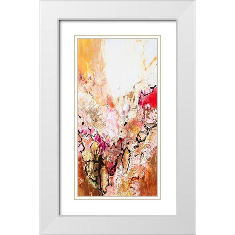 Vertical Reds III White Modern Wood Framed Art Print with Double Matting by Gardner, Jennifer