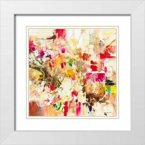 Fiesta II White Modern Wood Framed Art Print with Double Matting by Gardner, Jennifer