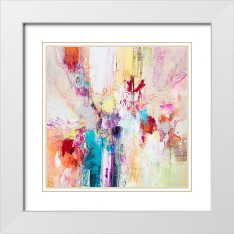 Fiesta III White Modern Wood Framed Art Print with Double Matting by Gardner, Jennifer