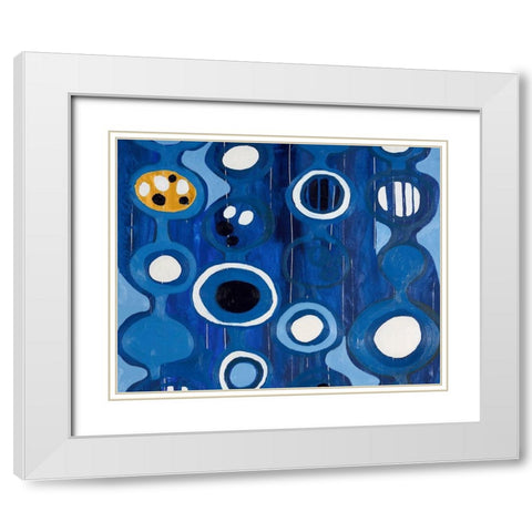 Big Blue I White Modern Wood Framed Art Print with Double Matting by Ferrell, Erin McGee
