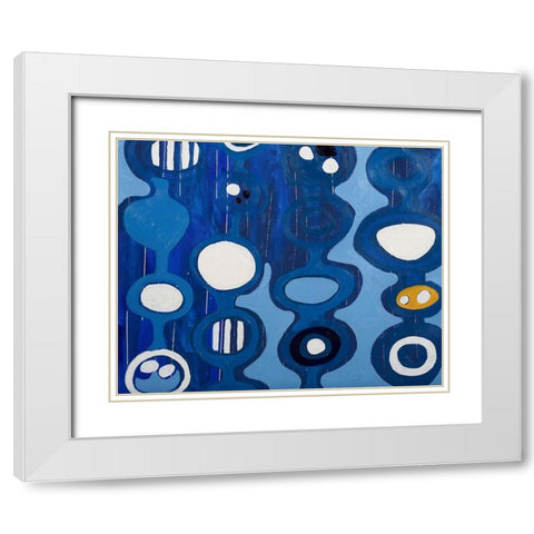 Big Blue II White Modern Wood Framed Art Print with Double Matting by Ferrell, Erin McGee