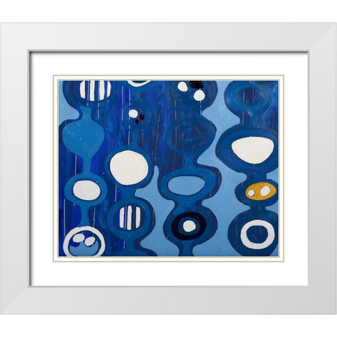 Big Blue II White Modern Wood Framed Art Print with Double Matting by Ferrell, Erin McGee