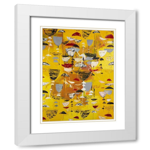 Slate Arrangement II White Modern Wood Framed Art Print with Double Matting by Ferrell, Erin McGee