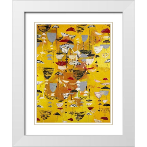 Slate Arrangement II White Modern Wood Framed Art Print with Double Matting by Ferrell, Erin McGee