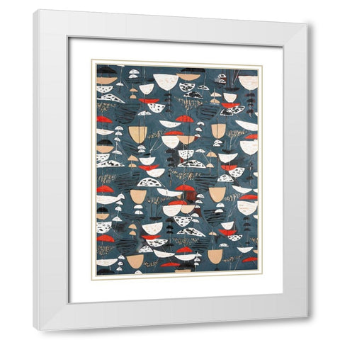 Slate Arrangement III White Modern Wood Framed Art Print with Double Matting by Ferrell, Erin McGee