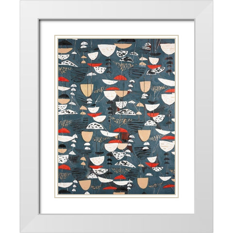 Slate Arrangement III White Modern Wood Framed Art Print with Double Matting by Ferrell, Erin McGee