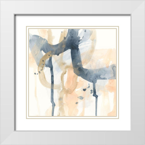 Liquid Blueprint II White Modern Wood Framed Art Print with Double Matting by Vess, June Erica