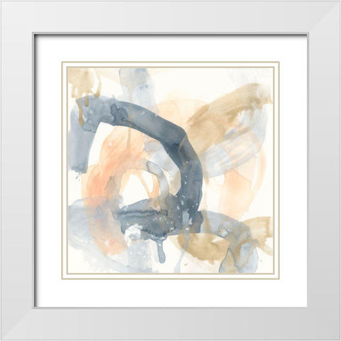 Liquid Blueprint III White Modern Wood Framed Art Print with Double Matting by Vess, June Erica