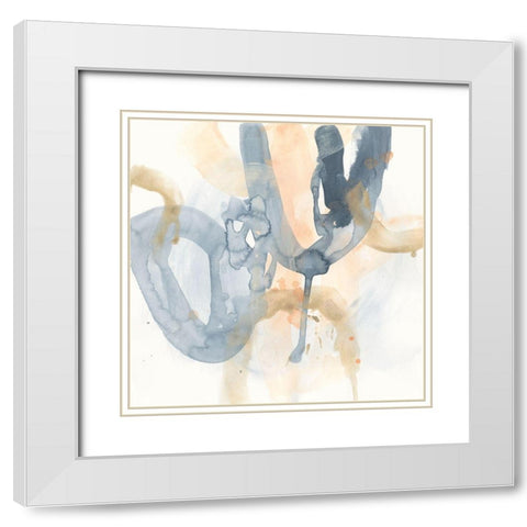 Liquid Blueprint IV White Modern Wood Framed Art Print with Double Matting by Vess, June Erica