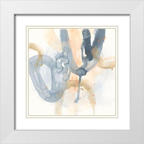 Liquid Blueprint IV White Modern Wood Framed Art Print with Double Matting by Vess, June Erica