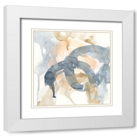 Liquid Blueprint VII White Modern Wood Framed Art Print with Double Matting by Vess, June Erica