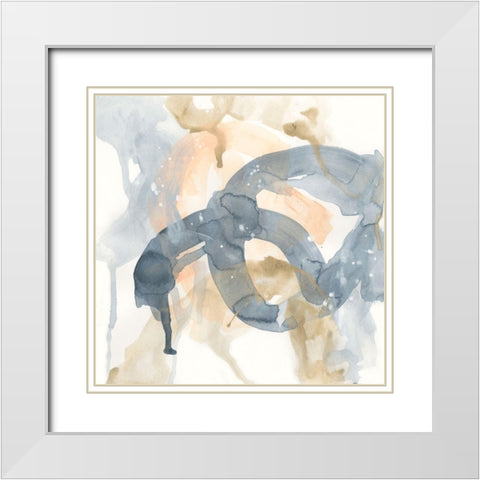 Liquid Blueprint VII White Modern Wood Framed Art Print with Double Matting by Vess, June Erica