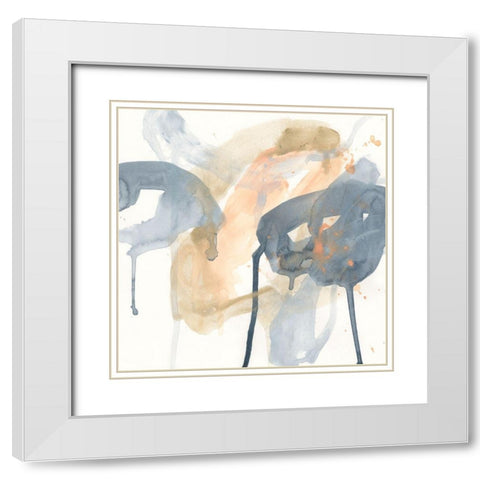 Liquid Blueprint VIII White Modern Wood Framed Art Print with Double Matting by Vess, June Erica