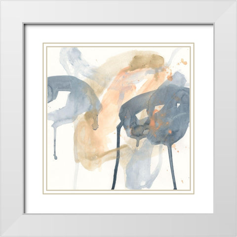 Liquid Blueprint VIII White Modern Wood Framed Art Print with Double Matting by Vess, June Erica