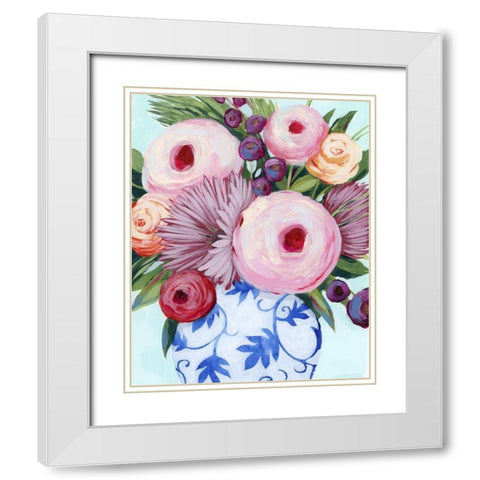 Clarity Blooms I White Modern Wood Framed Art Print with Double Matting by Popp, Grace
