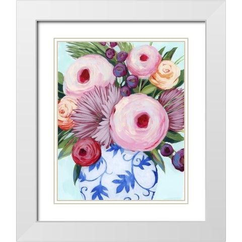 Clarity Blooms I White Modern Wood Framed Art Print with Double Matting by Popp, Grace