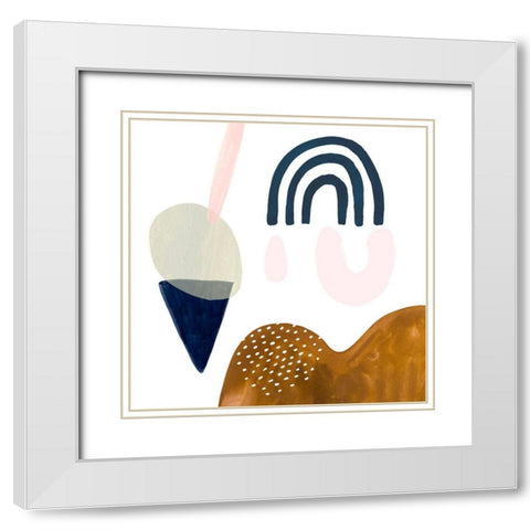 Double Scoop III White Modern Wood Framed Art Print with Double Matting by Borges, Victoria