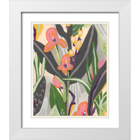 Vibrant Ladyslippers II White Modern Wood Framed Art Print with Double Matting by Vess, June Erica