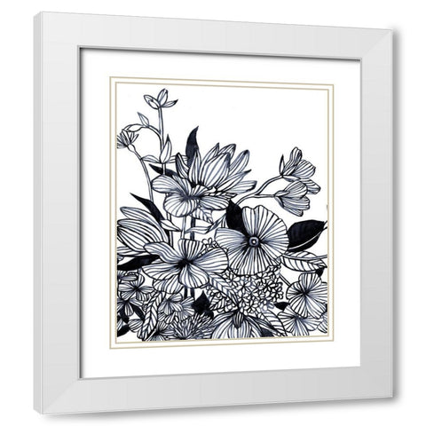 Wildflower Tangle I White Modern Wood Framed Art Print with Double Matting by Scarvey, Emma
