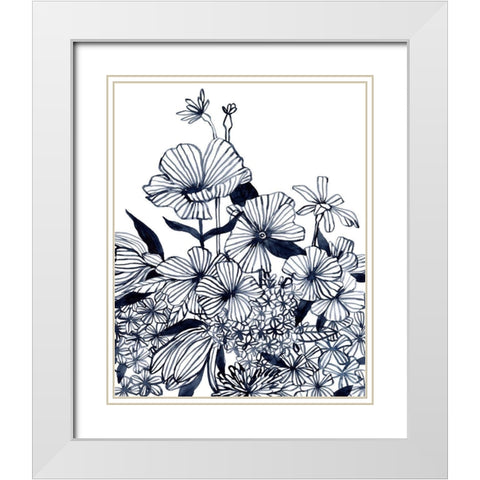 Wildflower Tangle II White Modern Wood Framed Art Print with Double Matting by Scarvey, Emma