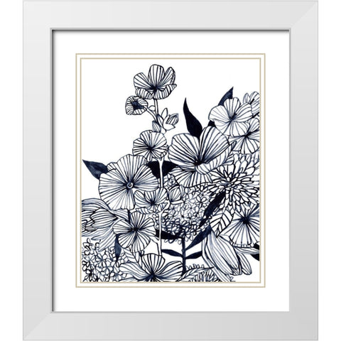 Wildflower Tangle III White Modern Wood Framed Art Print with Double Matting by Scarvey, Emma