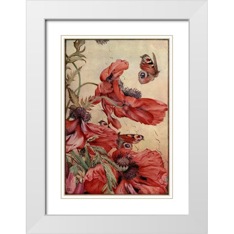Garden Fantasy III White Modern Wood Framed Art Print with Double Matting by Unknown