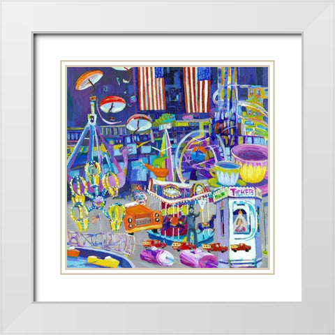 Funlands I White Modern Wood Framed Art Print with Double Matting by Grim, Tara Funk