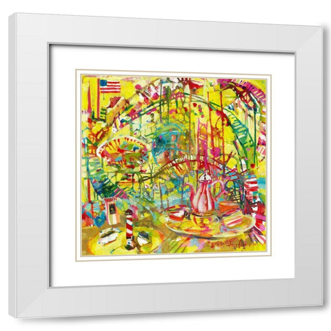 Funlands II White Modern Wood Framed Art Print with Double Matting by Grim, Tara Funk