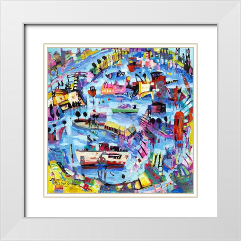 Funlands III White Modern Wood Framed Art Print with Double Matting by Grim, Tara Funk