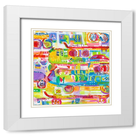 Funlands IV White Modern Wood Framed Art Print with Double Matting by Grim, Tara Funk