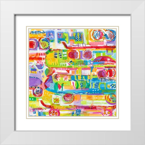 Funlands IV White Modern Wood Framed Art Print with Double Matting by Grim, Tara Funk