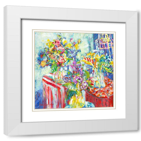 Tutti Frutti II White Modern Wood Framed Art Print with Double Matting by Grim, Tara Funk