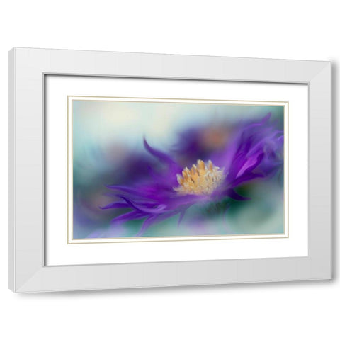 Gold and Purple in the Mist I White Modern Wood Framed Art Print with Double Matting by Hunt, Gillian